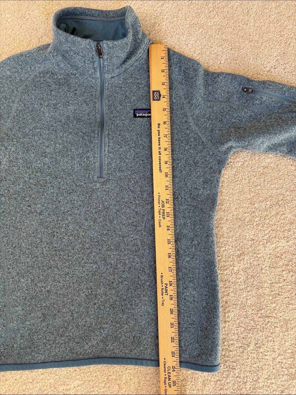 Patagonia Better Sweater 1/4 Zip Rare Heather Blue Pullover Layer Warmth Women S - Picture 10 of 12